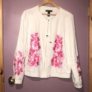 White bomber jacket